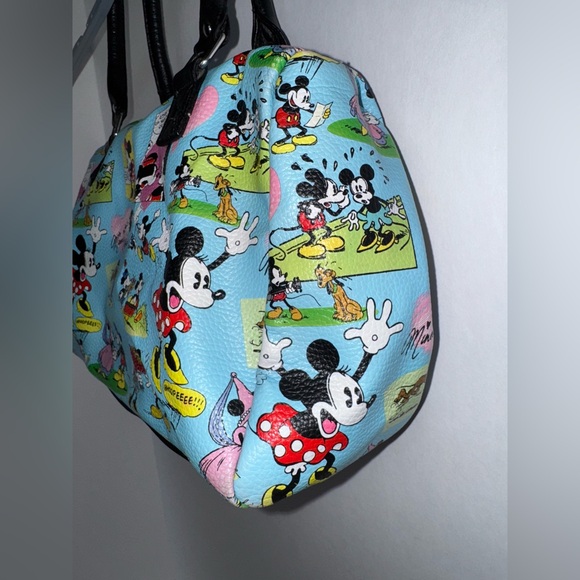 Disney Parks Authentic Mickey & Minnie Mouse Comic Strip Handbag Purse Blue - Picture 5 of 16